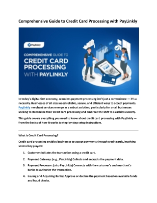 Comprehensive Guide to Credit Card Processing with PayLinkly