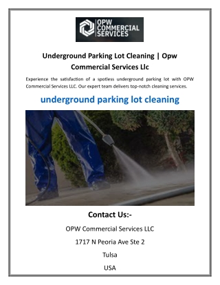Underground Parking Lot Cleaning