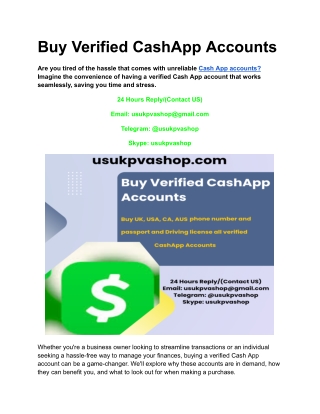 Buy Verified CashApp Accounts