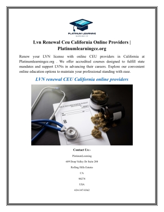 Lvn Renewal Ceu California Online Providers Platinumlearningce.org