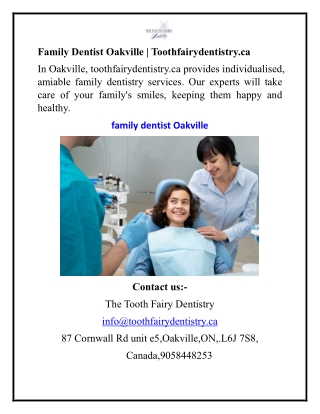 Family Dentist Oakville Toothfairydentistry.ca