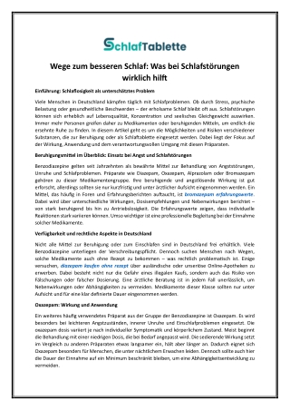 Oxazepam-Dosierung | Schlaftablette.net