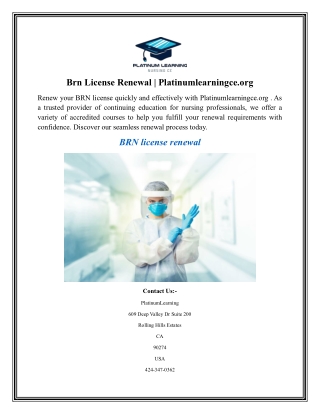 Brn License Renewal Platinumlearningce.org