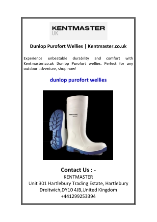 Dunlop Purofort Wellies  Kentmaster.co.uk