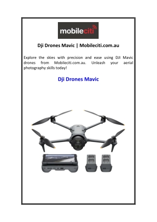Dji Drones Mavic  Mobileciti.com.au