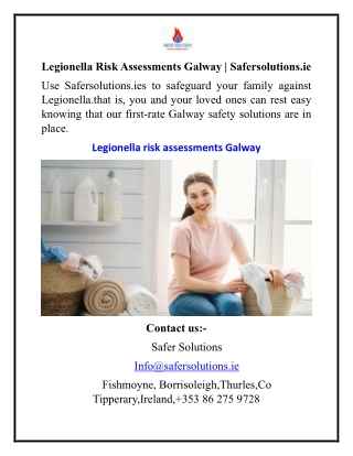 Legionella Risk Assessments Galway  Safersolutions.ie
