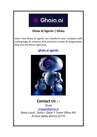 Ghaia Ai Agents  Ghaia