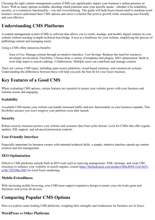 Which CMS is Best for My Business in Essex in 2025?