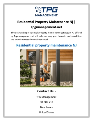 Residential Property Maintenance Nj