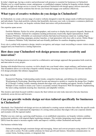 Do you design creative websites in Chelmsford?