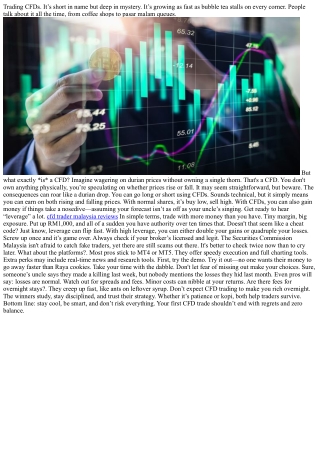 Trading CFDs in Malaysia: Surf the Trend or Sink?