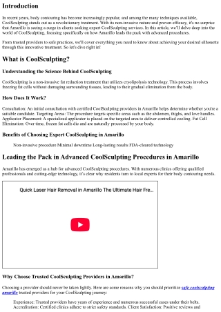 Leading the Pack in Advanced CoolSculpting Procedures in Amarillo