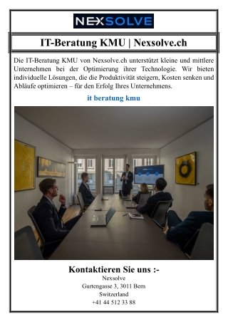 IT-Beratung KMU | Nexsolve.ch