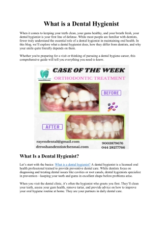 What is a Dental Hygienist