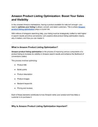 Amazon Product Listing