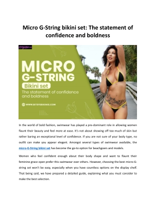 Micro G-String bikini set The statement of confidence and boldness