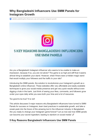 smmrx.com-Why Bangladeshi Influencers Use SMM Panels for Instagram Growth