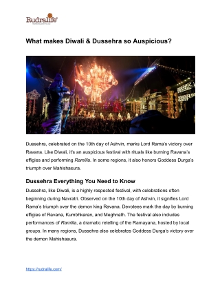 What makes Diwali & Dussehra so Auspicious