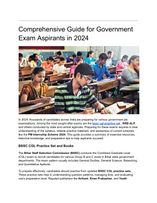 Comprehensive Guide for Government Exam Aspirants in 2024