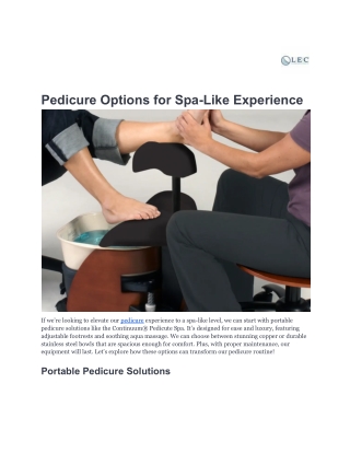 Pedicure Options for Spa-Like Experience