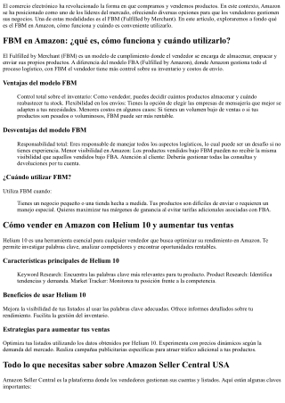FBM en Amazon: ¿qué es, cómo funciona y cuándo utilizarlo?