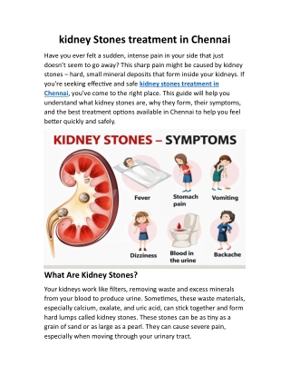 kidney stones treatment in chennai
