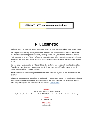R K Cosmetic