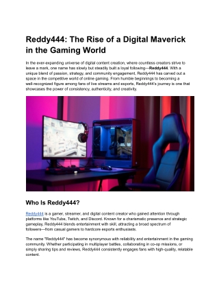Reddy444_ The Rise of a Digital Maverick in the Gaming World