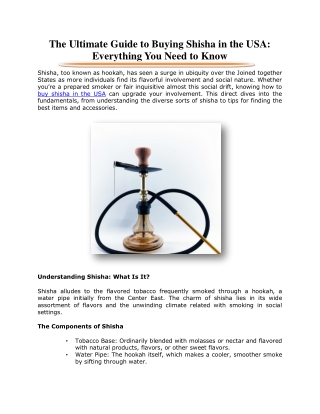 The Ultimate Guide to Buying Shisha in the USA: Everything You Need to Know