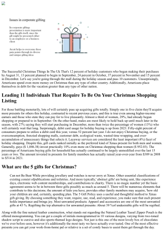 The Situation Versus Purchasing Xmases Presents