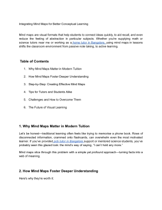 Integrating Mind Maps for Better Conceptual Learning