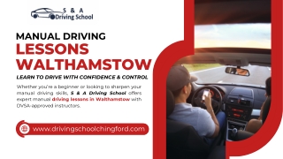 Learn Manual Driving Like a Pro in Walthamstow with S&A Driving School