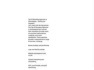 Top 10 Branding Agencies in Ahmedabad – Setting the Standard