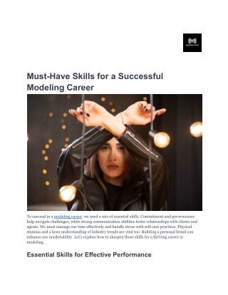 Must-Have Skills for a Successful Modeling Career
