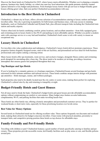 Best Hotels in Chelmsford 2025 - Luxury Stays &amp; Budget-Friendly Options