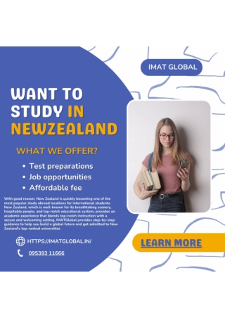 Study in New Zealand Poster by IMAT global