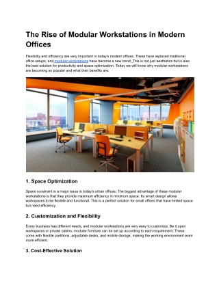 The Rise of Modular Workstations in Modern Offices