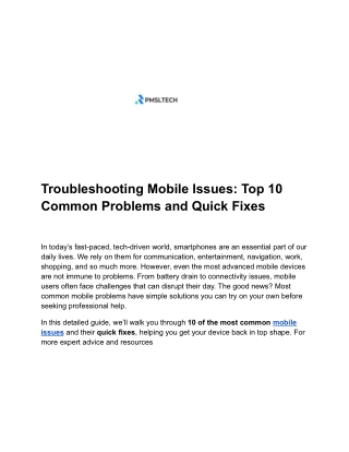 Beginner’s Guide to Troubleshooting Mobile Issues Without a Technician