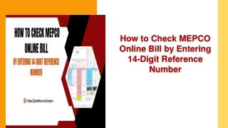 How to Check MEPCO Online Bill by Entering 14-Digit Reference Number