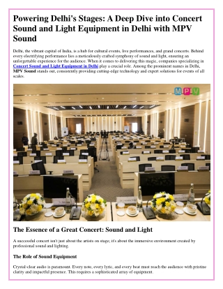 Concert Sound and Light Equipment in Delhi