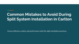 Common Mistakes to Avoid During Split System Installation in Carlton