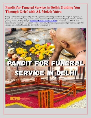 Pandit for Funeral Service in Delhi | AL Moksh Yatra