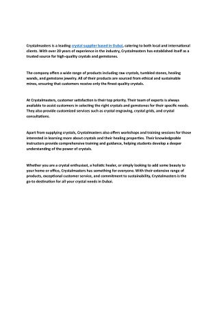 Crystal Suppliers Dubai