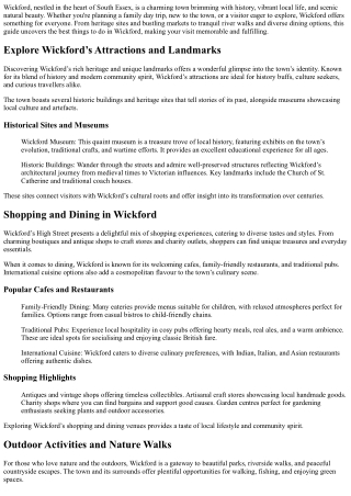 Things to do in Wickford – A Comprehensive Town Guide