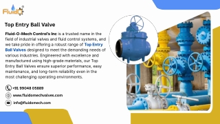 Top Entry Ball Valve