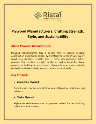 Premium Plywood Manufacturers for Durable and Stylish Solutions