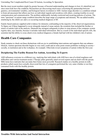 Autism Range Problem Asd Symptoms & Reasons