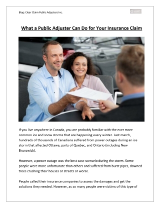 What a Public Adjuster Can Do for Your Insurance Claim