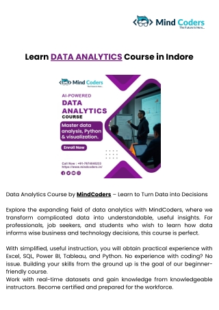 Best Data Analytics Course in Indore