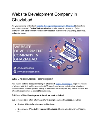 Website Development Company in Ghaziabad